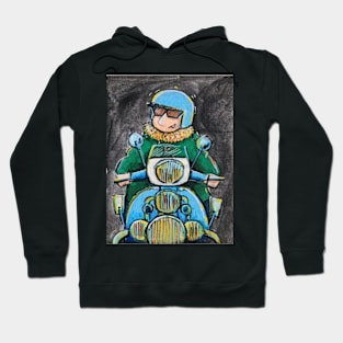 Retro Scooter, Classic Scooter, Scooterist, Scootering, Scooter Rider, Mod Art Hoodie